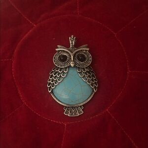 Silver and Blue Owl Pendant